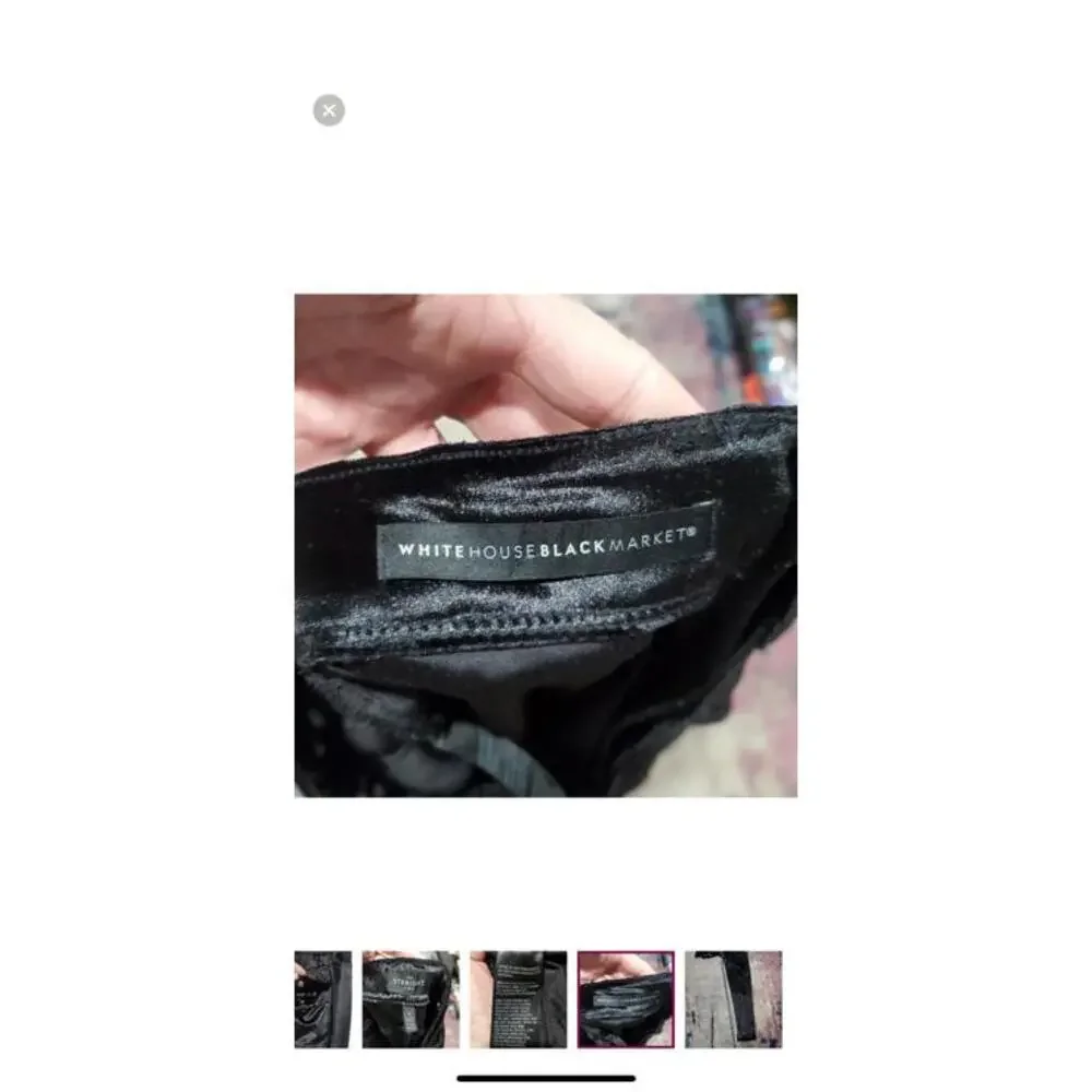 White House Black Market | Black Velour Crushed Velvet‎ Convertible Pants Sz 10
